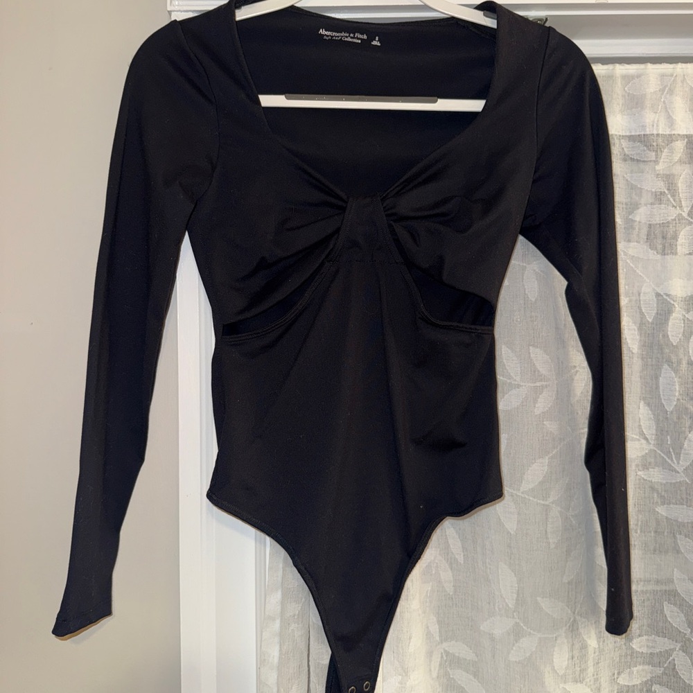 Abercrombie & Fitch Black Long Sleeve Body Suit With Cut Outs